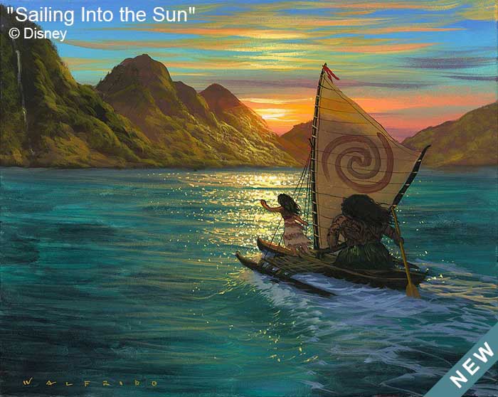Sailing Into the Sun Disney Art by Walfrido Garcia at Wyland Galleries of the Florida Keys