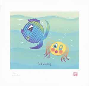 Fish Winking by John Lennon at Wyland Gallery Sarasota