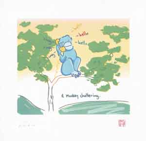 Monkey Chattering by John Lennon at Wyland Gallery Sarasota
