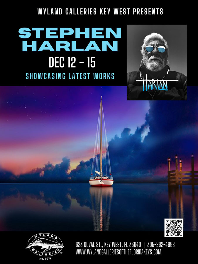 STEPHEN HARLAN Art Show at Wyland Galleries Key West Dec 12-15, 2024