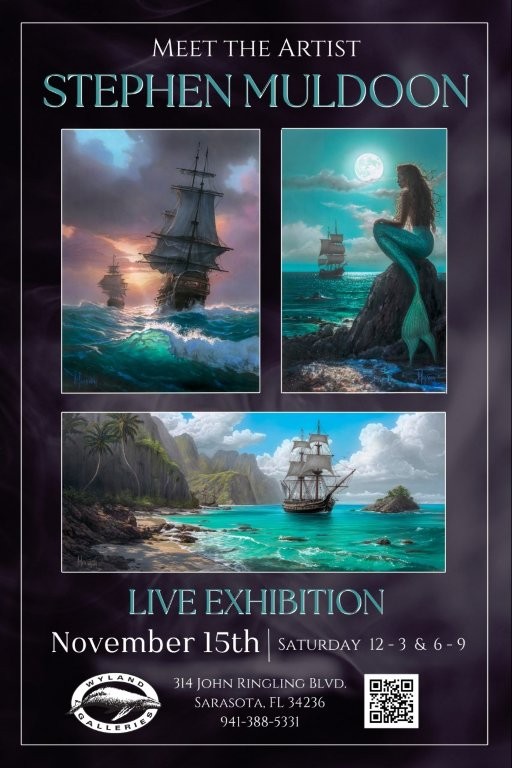 Stephen Muldoon art show at Wyland Galleries Sarasota November 15, 2025