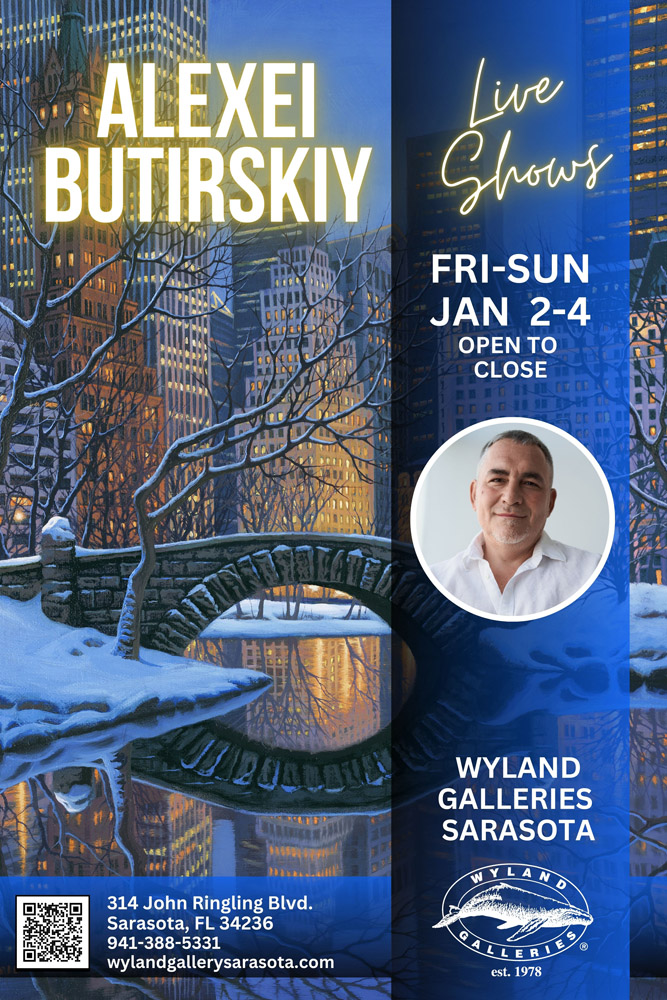 Butirskiy art show at Wyland Galleries Sarasota January 2-4, 2026
