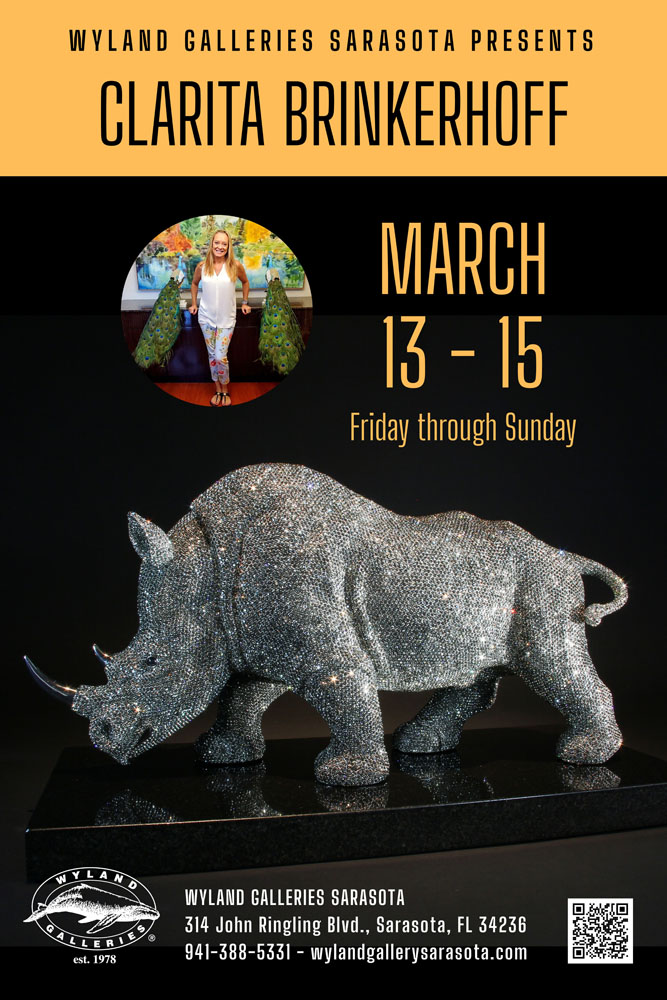 Brinkerhoff live art show at Wyland Galleries Sarasota March 13-15, 2026