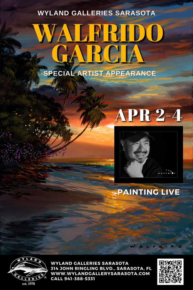 Walfrido Garica art show at Wyland Galleries Sarasota, April 2-4, 2026