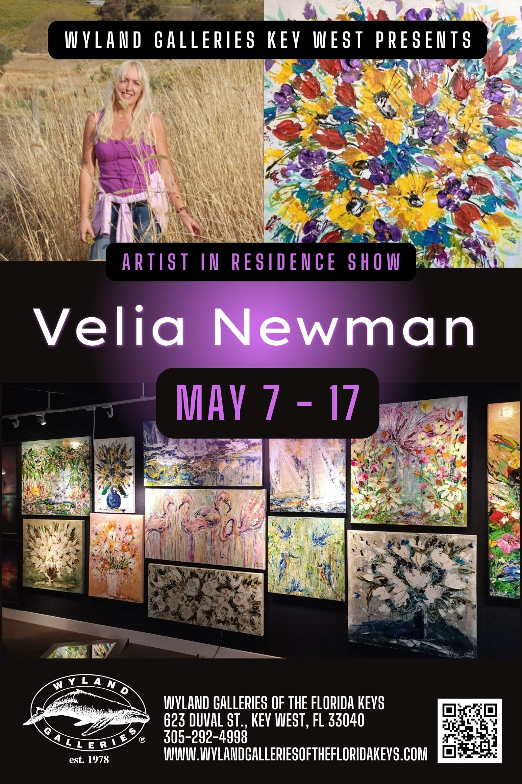 Velia Newman art show Wyland Galleries Key West May 2026