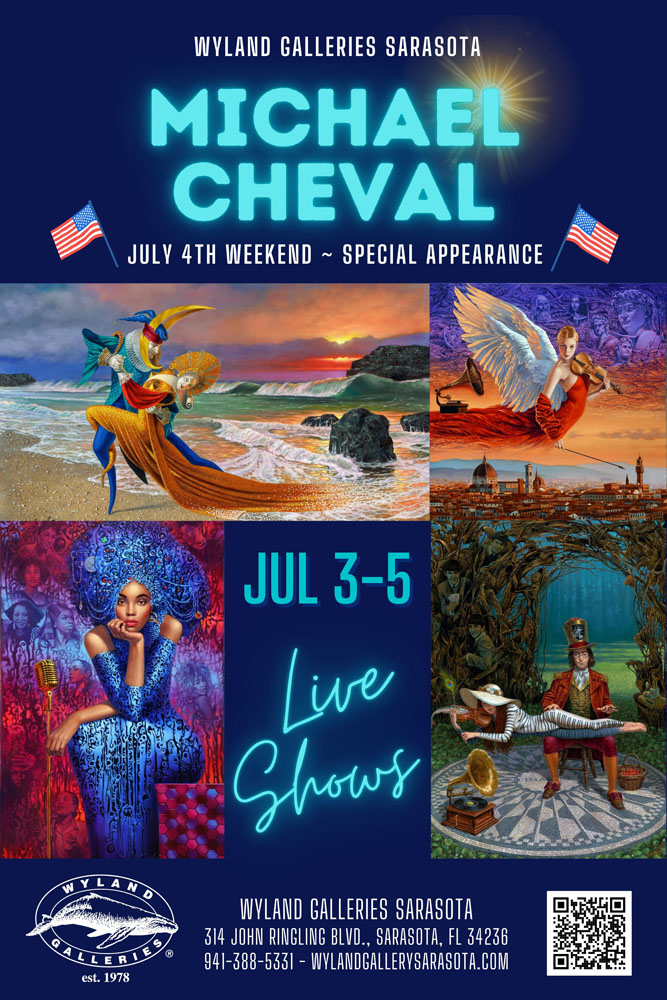 Michael Cheval art show Wyland Galleries Sarasota July 2026